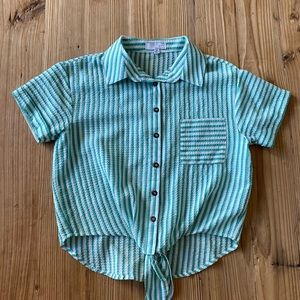Green and white striped shirt from Nordstrom